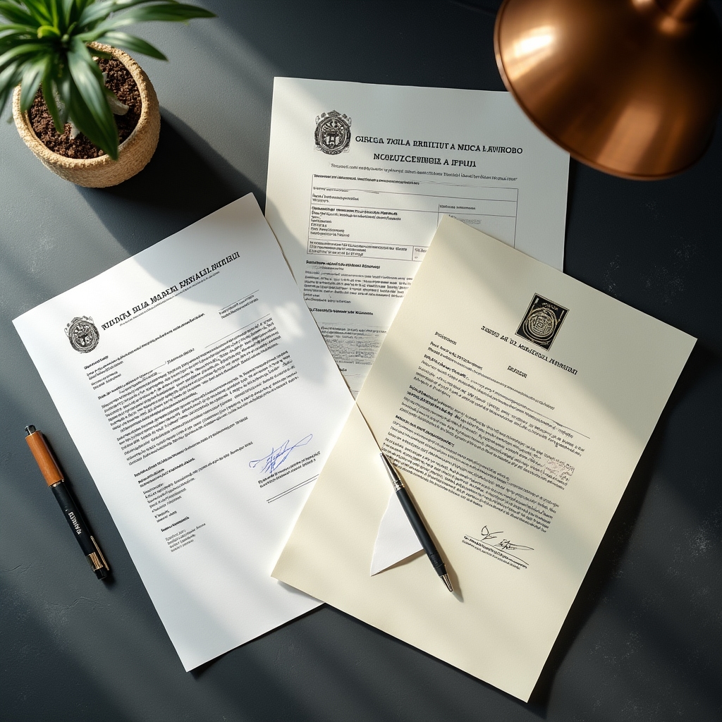 Documento ufficiale del certificato di avvenuto smaltimento amianto su scrivania